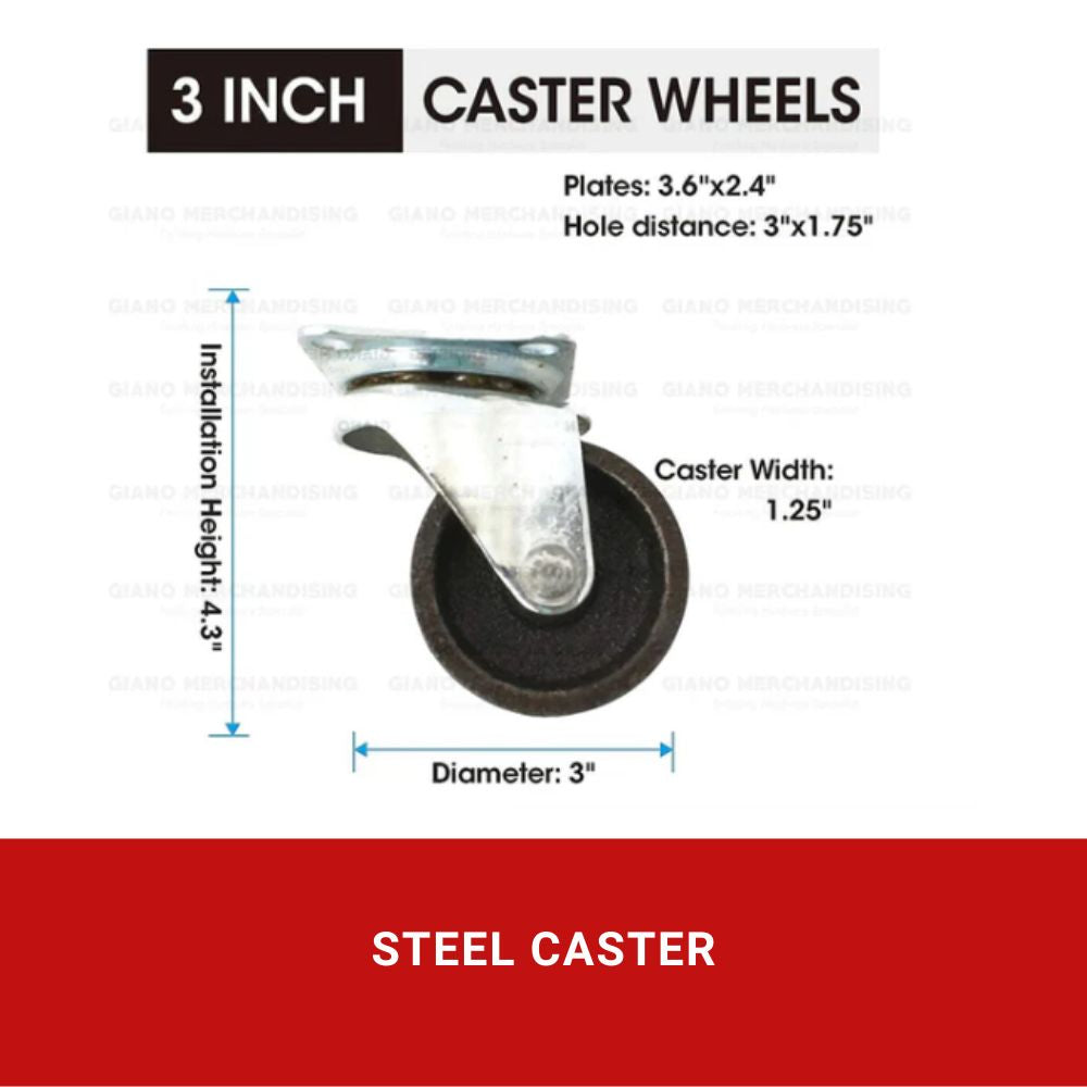 Steel Caster Wheel (4pcs)