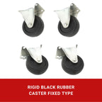 Black Rubber Caster Fixed Type