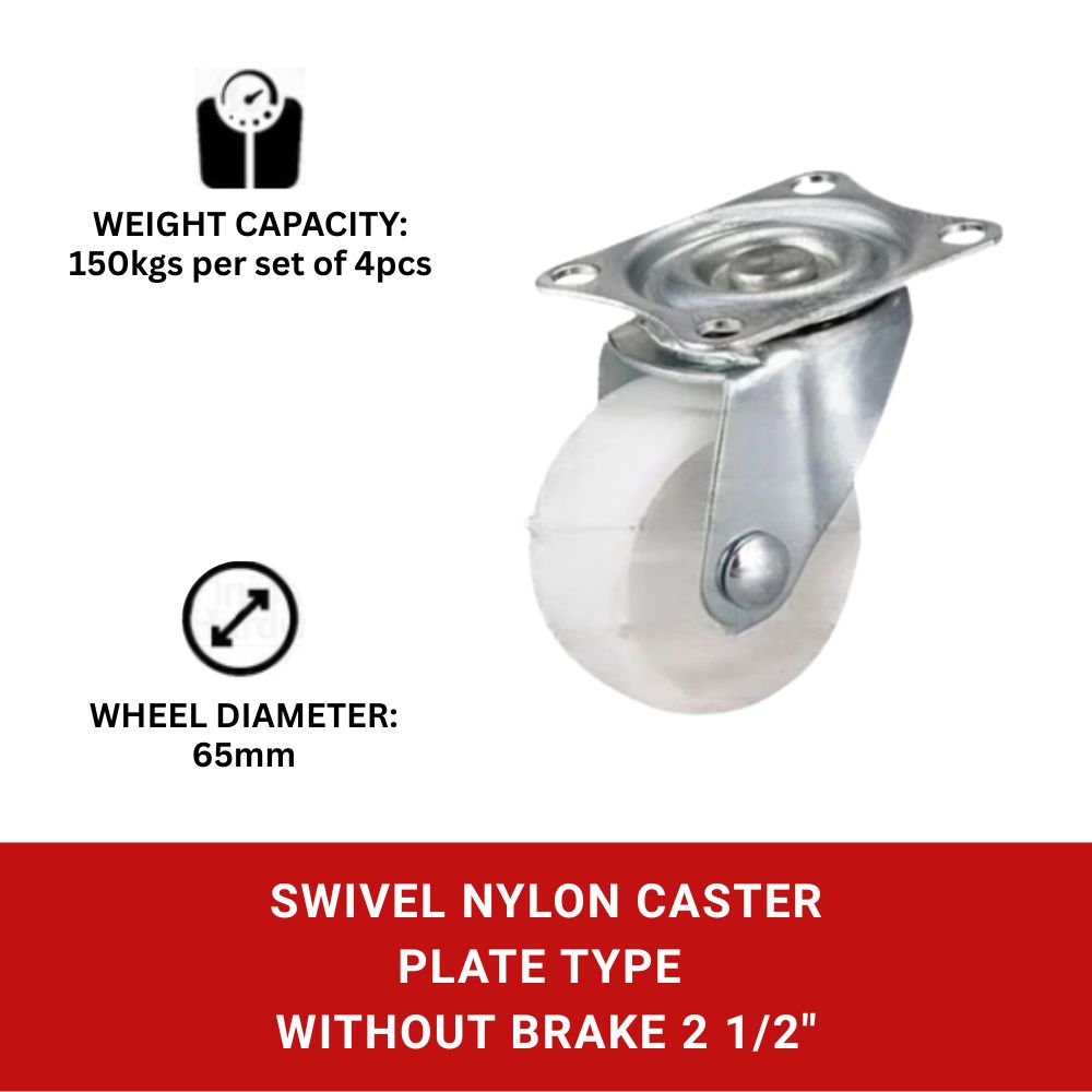 Nylon Caster Plate Type without Brake