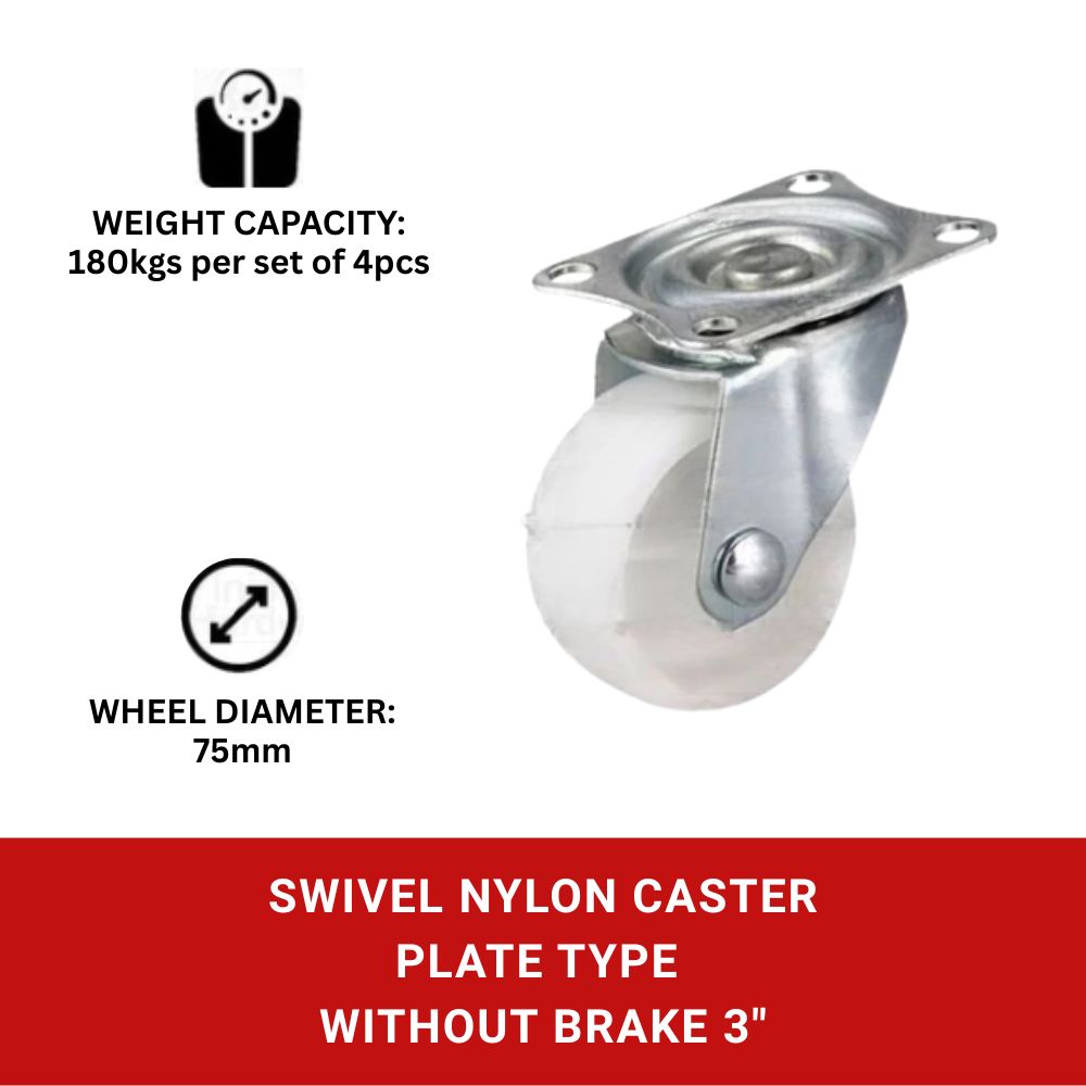 Nylon Caster Plate Type without Brake