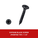 Gypsum Black Screw (Pointed Tip)