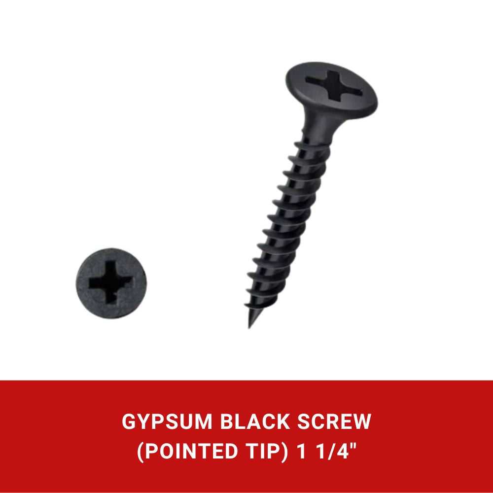 Gypsum Black Screw (Pointed Tip)