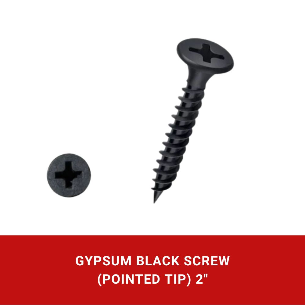 Gypsum Black Screw (Pointed Tip)