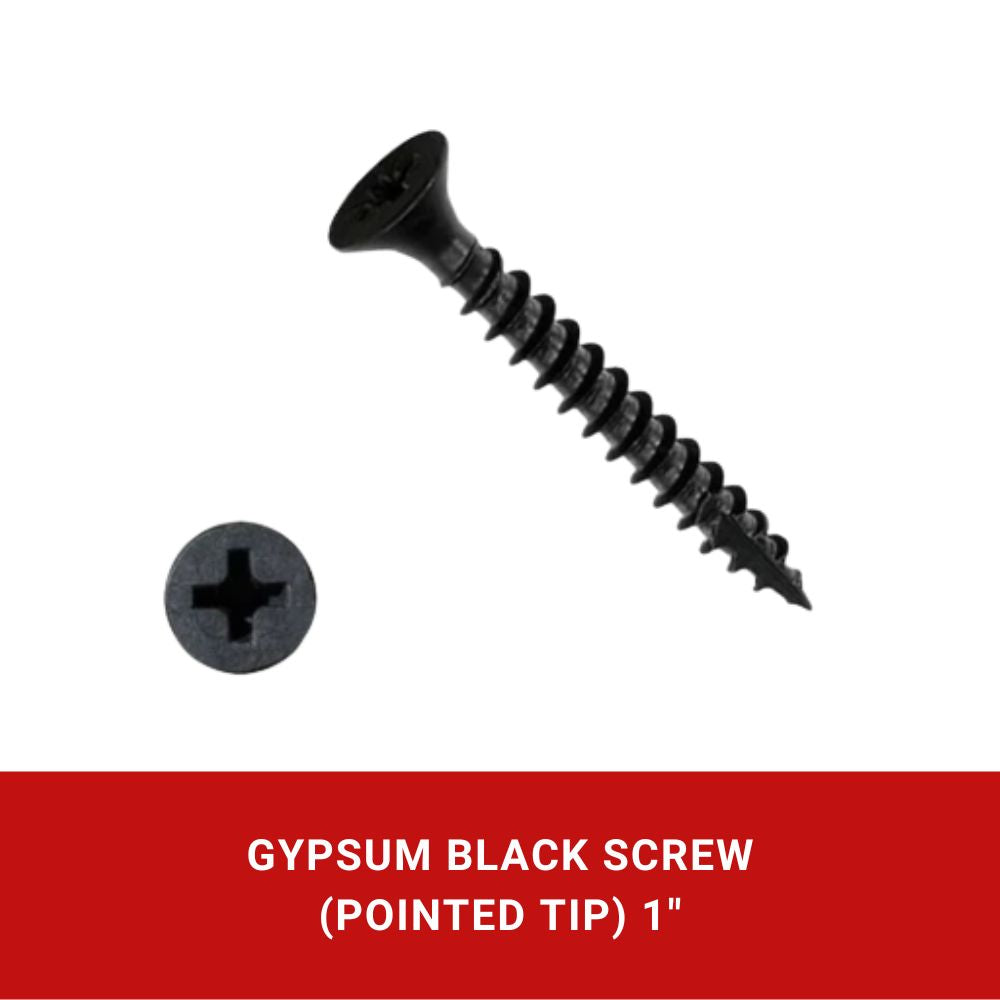 Gypsum Black Screw (Pointed Tip)