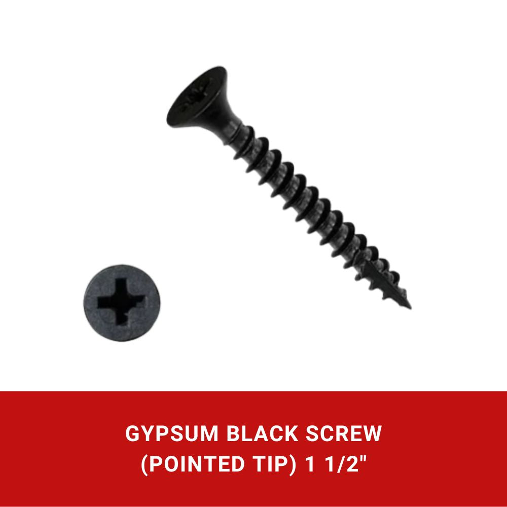 Gypsum Black Screw (Pointed Tip)