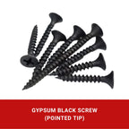Gypsum Black Screw (Pointed Tip)