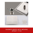 Exposed Rain Shower with Moving Spout Set 17101 SSS