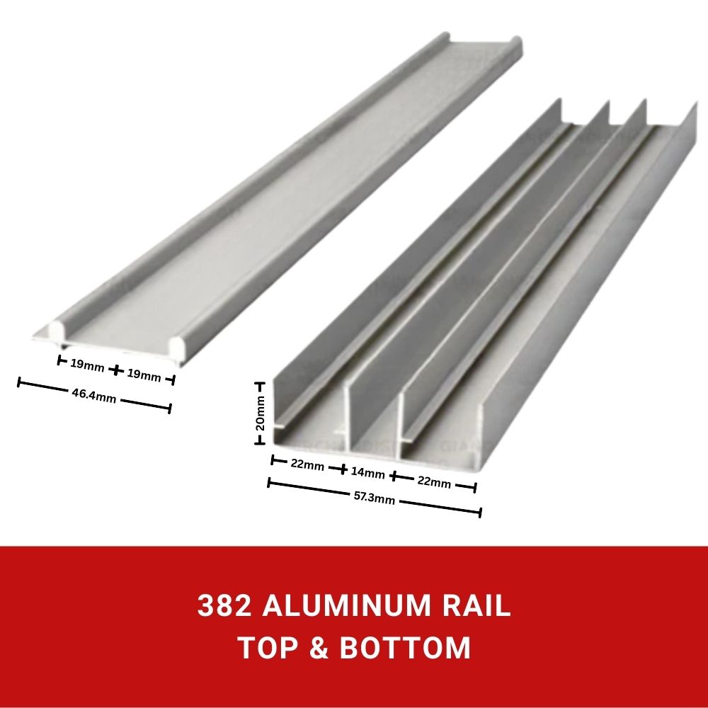 Top and Bottom Aluminum 382 Rail (3 Meters)