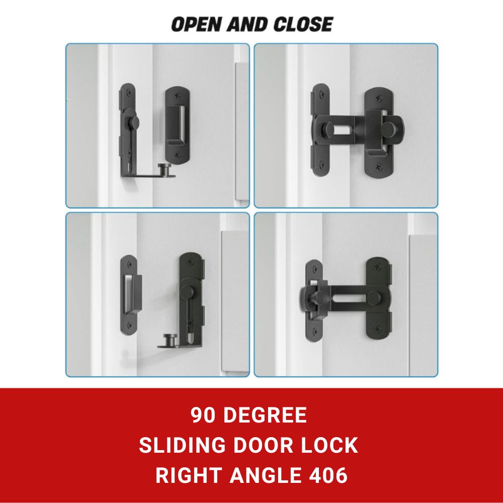 90 Degree Sliding Barn Door Lock Right Angle 406 MBK