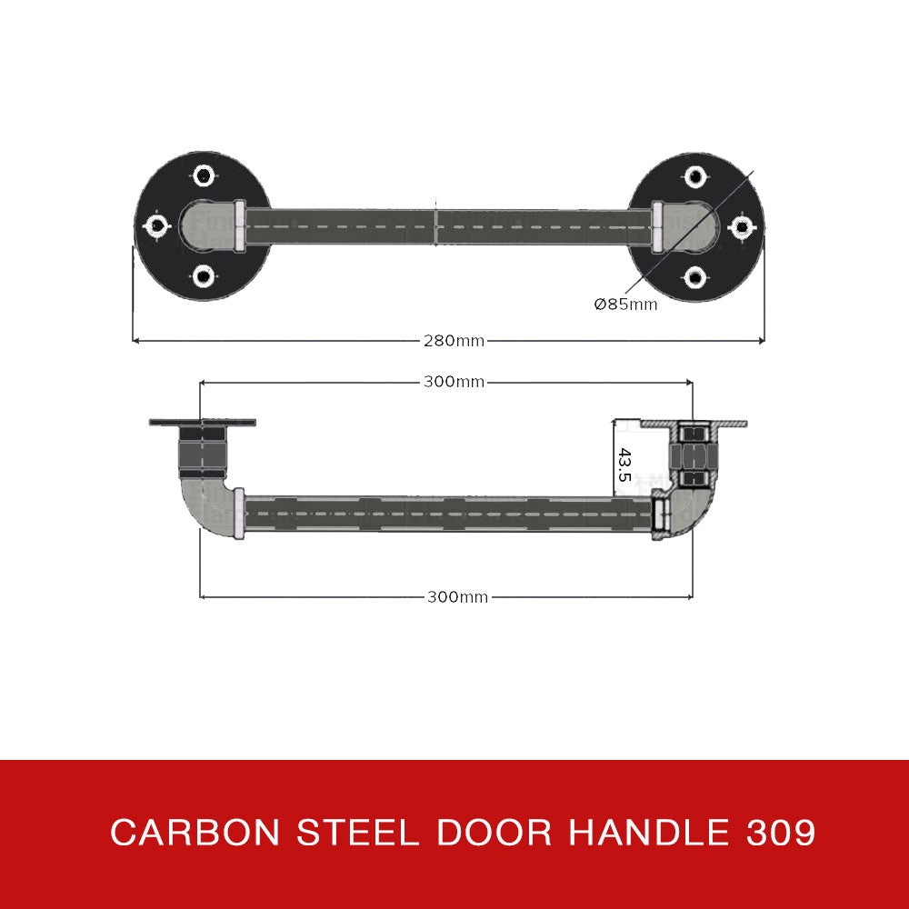 Carbon Steel Door Handle 309