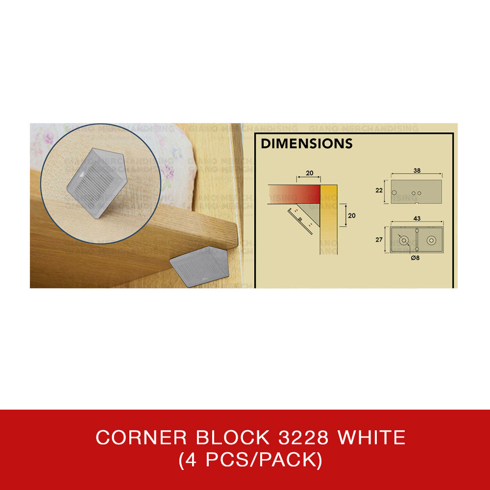 Corner Block 3228 White (4pcs/pack)