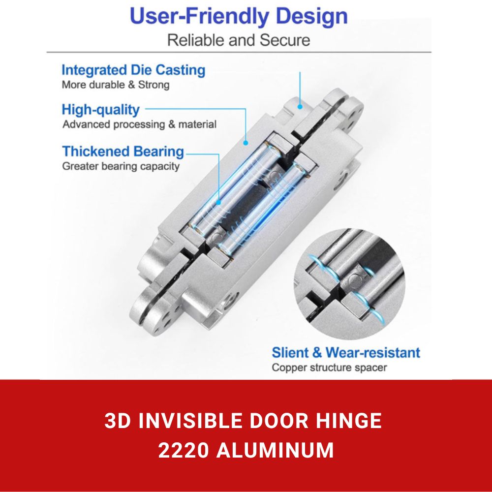 3D Adjustable Invisible Door Hinges