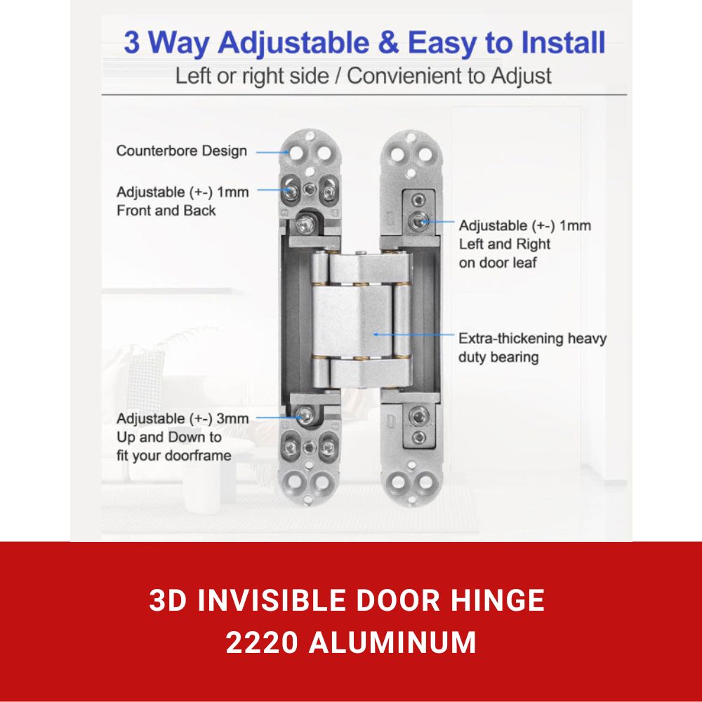 3D Adjustable Invisible Door Hinges