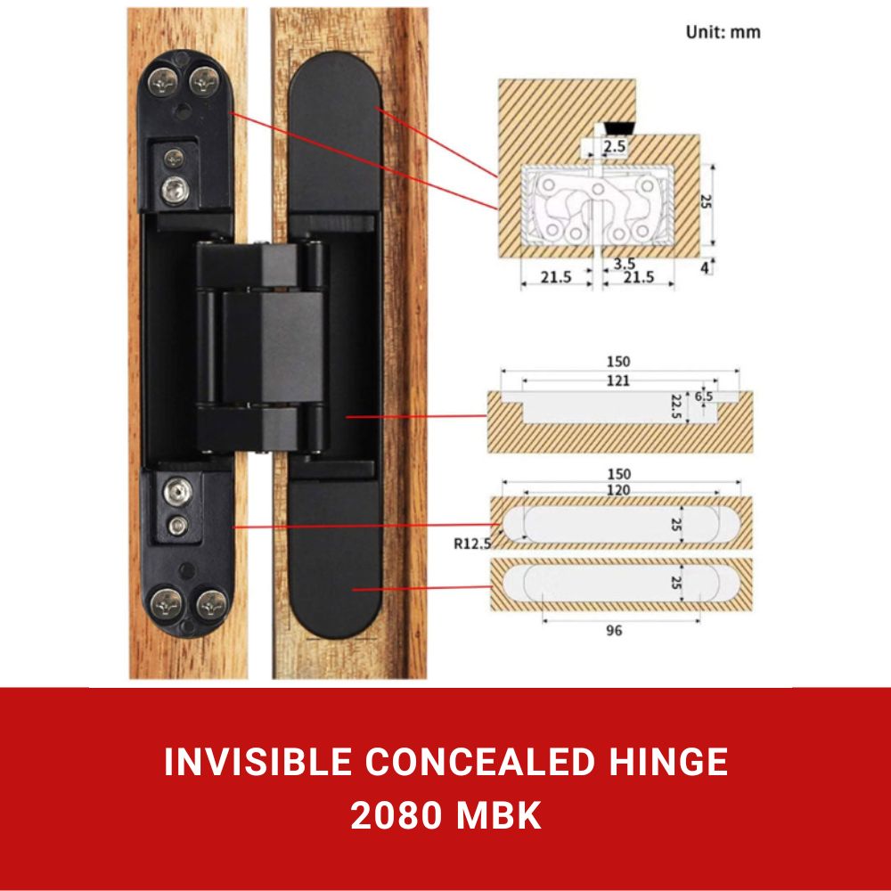 Adjustable Invisible Door Hinges