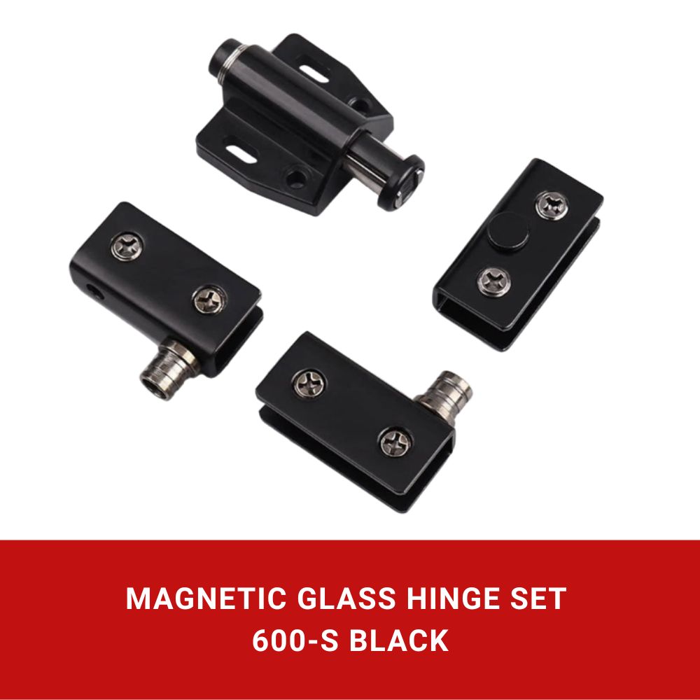 Magnetic Push Glass Hinge Set 600 Single