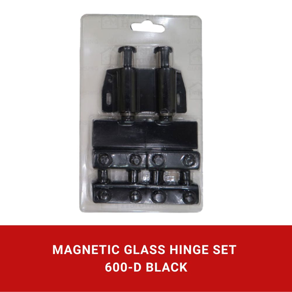 Magnetic Push Glass Hinge Set 600 Double