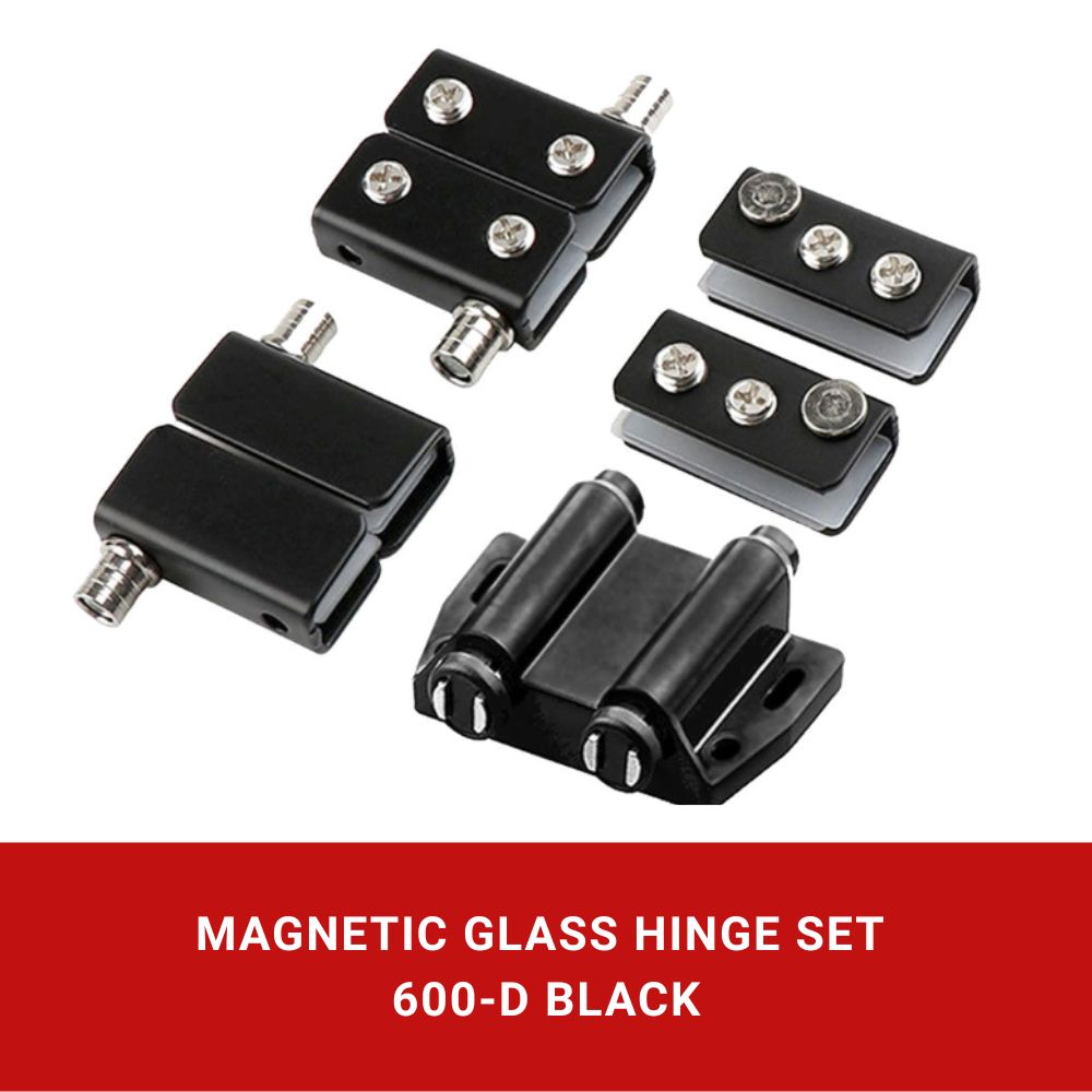 Magnetic Push Glass Hinge Set 600 Double
