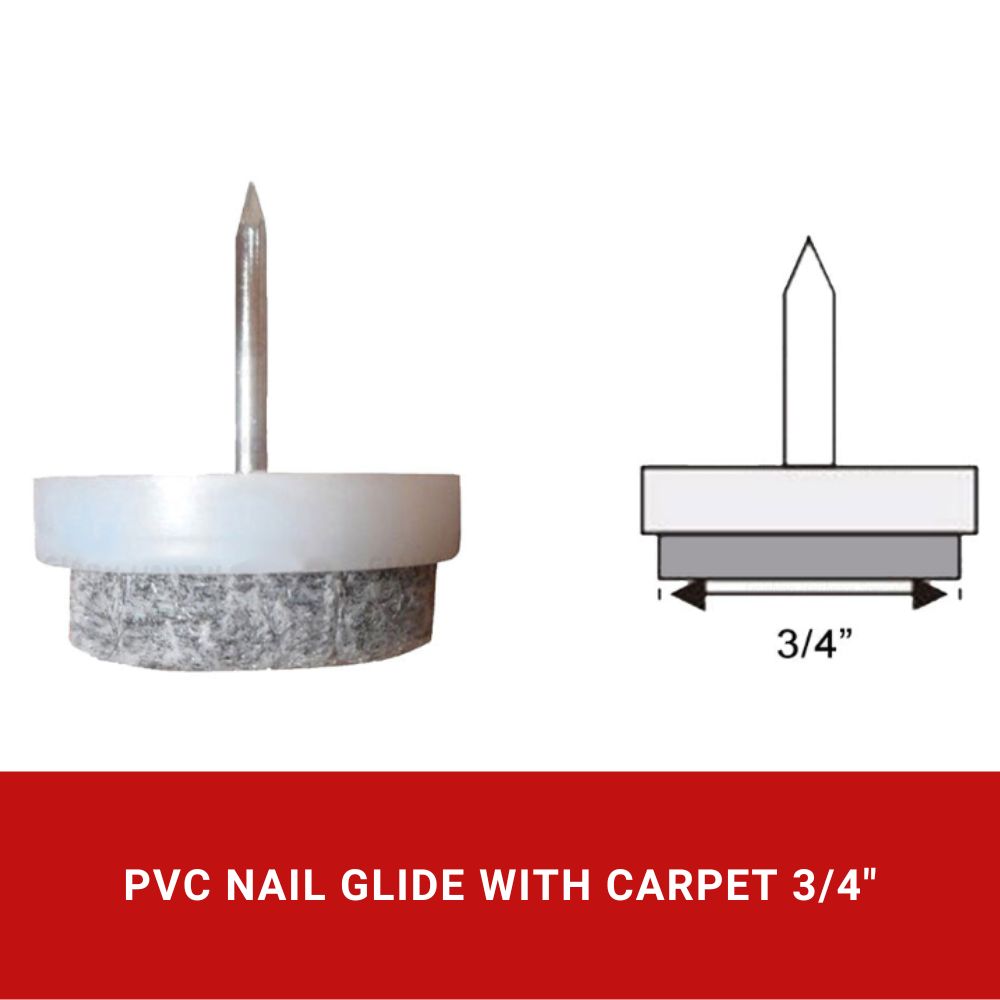PVC Nail Glide with Carpet (100pcs/pack)