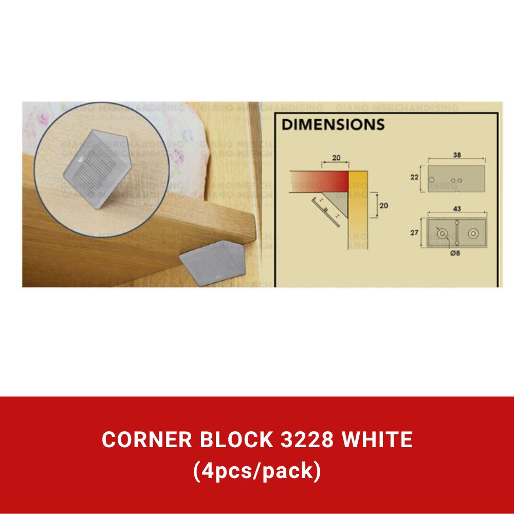 Corner Block 3228 White (4pcs/pack)