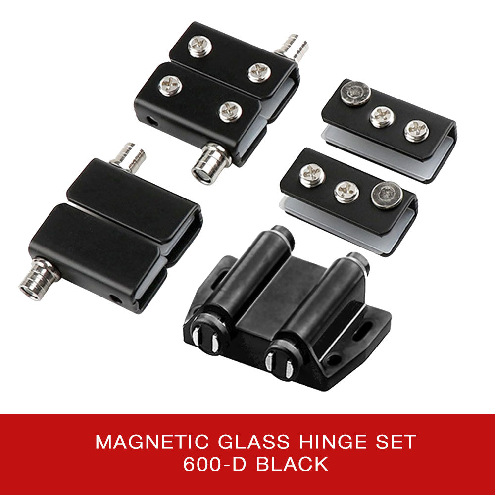 Magnetic Push Glass Hinge Set 600 Double