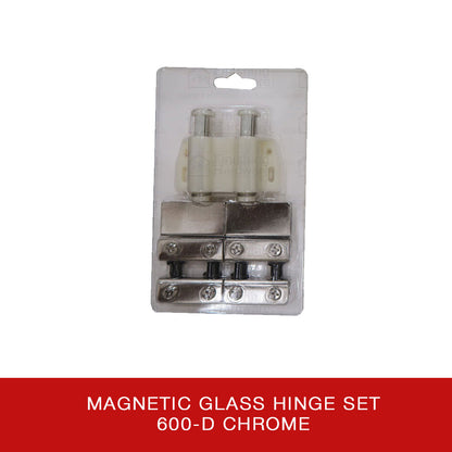Magnetic Push Glass Hinge Set 600 Double