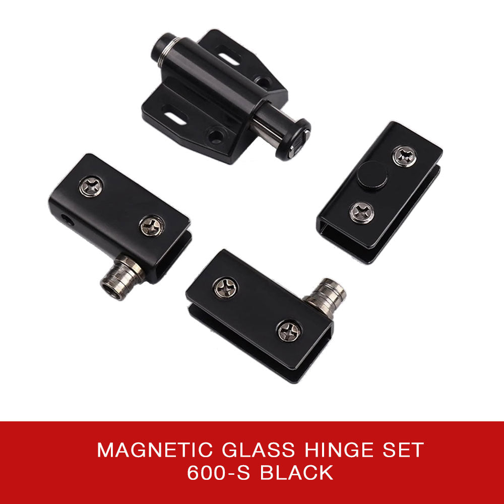 Magnetic Push Glass Hinge Set 600 Single
