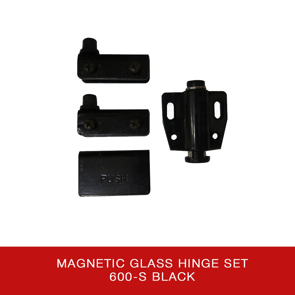 Magnetic Push Glass Hinge Set 600 Single