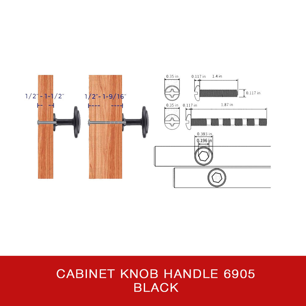 Cabinet Knob Handle 6905 BLK