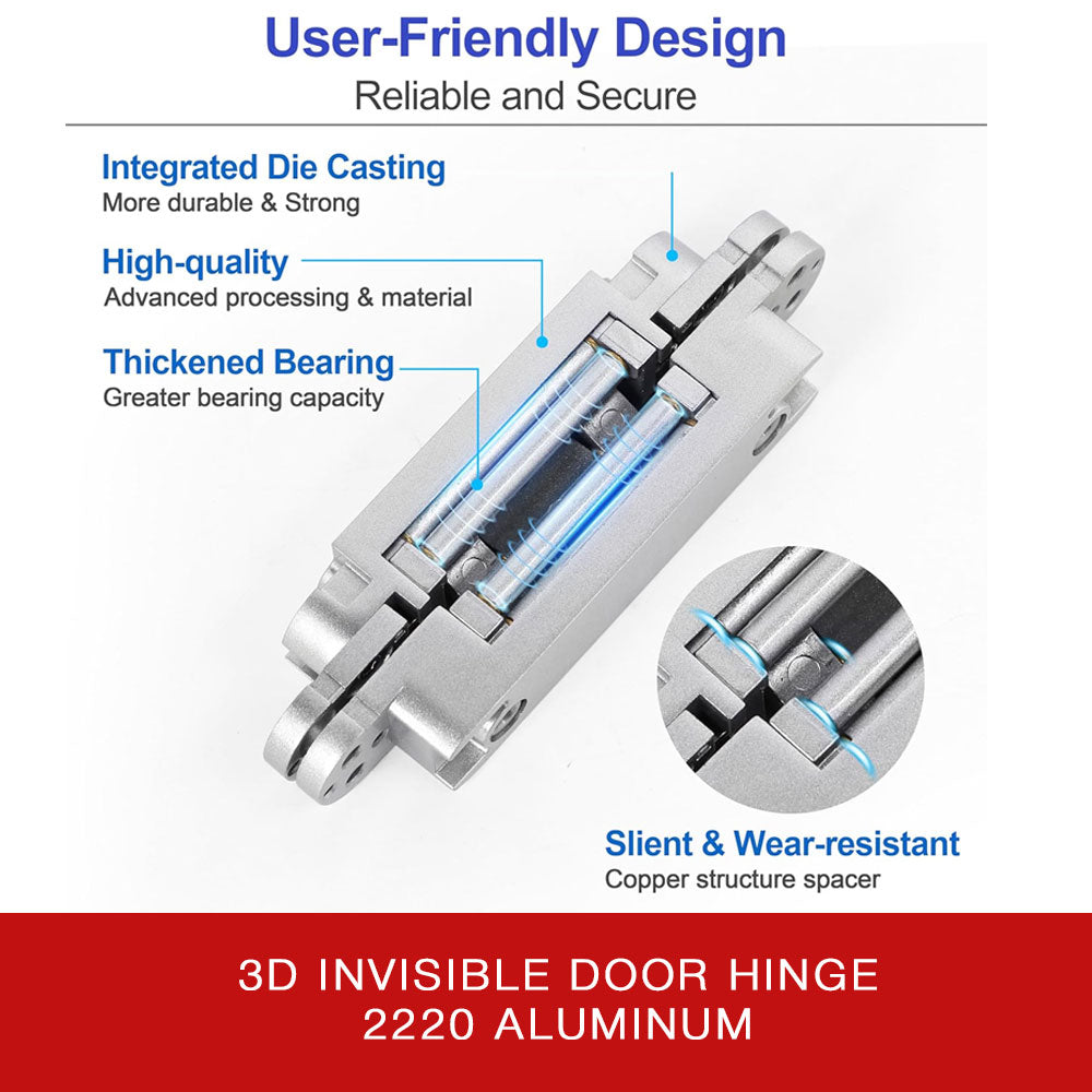 3D Adjustable Invisible Door Hinges 2220