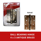 Stainless Steel Ball Bearing Hinges 4x3x2.5mm Antique Brass