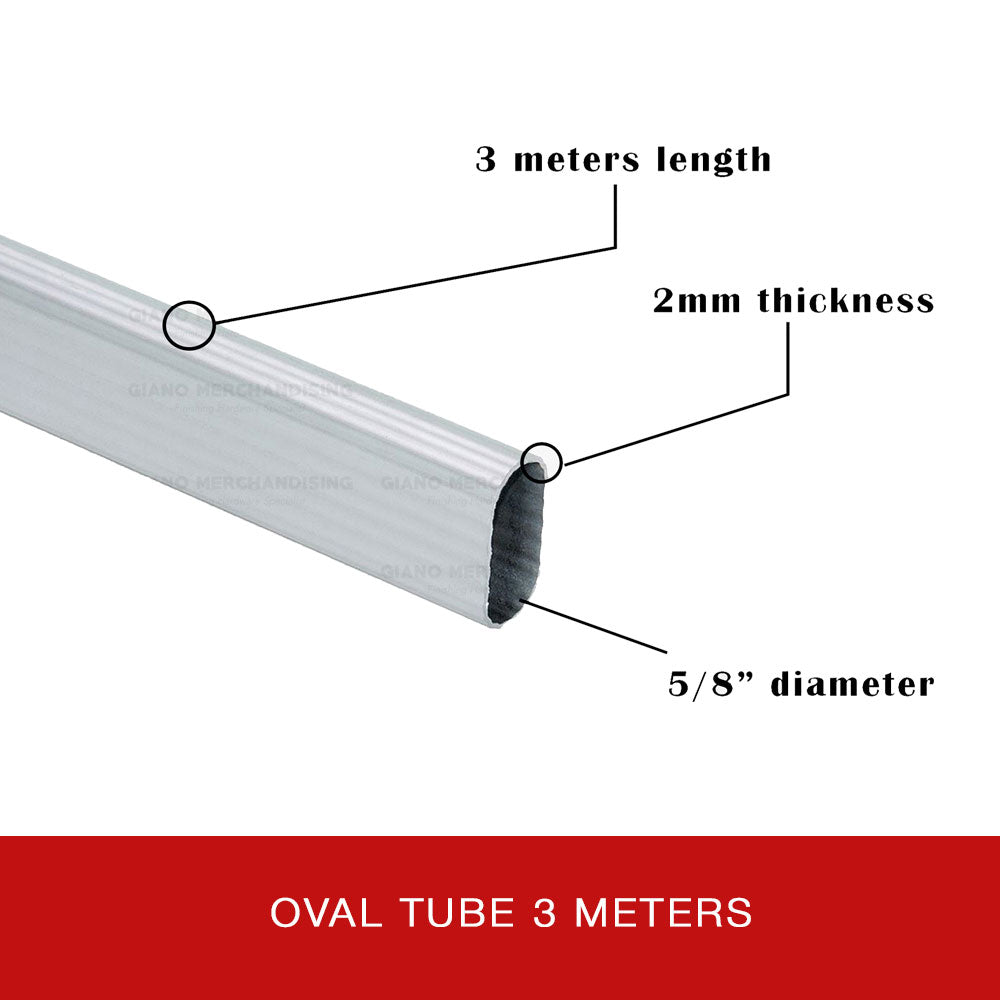 Aluminum Oval Tube 5/8" (3 Meters)
