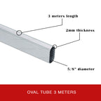 Aluminum Oval Tube 5/8" (3 Meters)