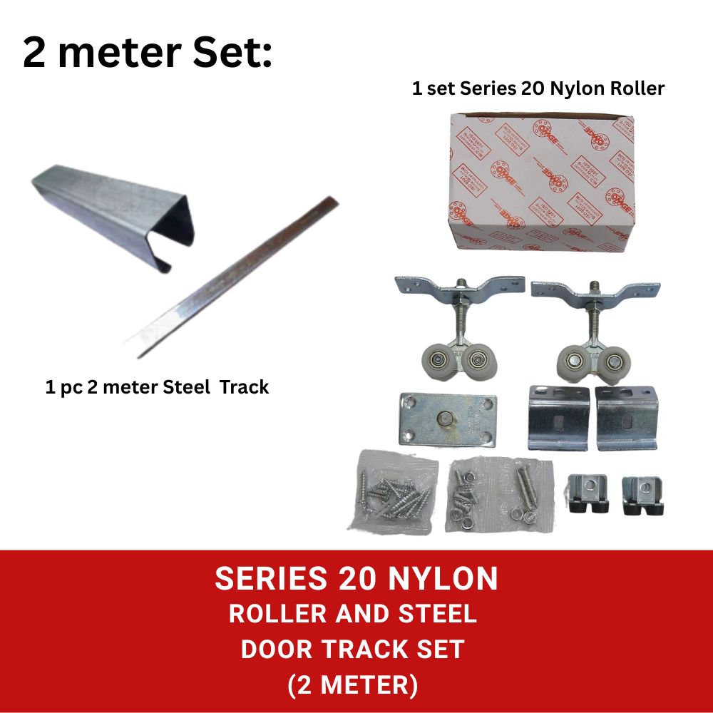 Steel Door Track + Series 20 Roller + 4301 Wall Bracket