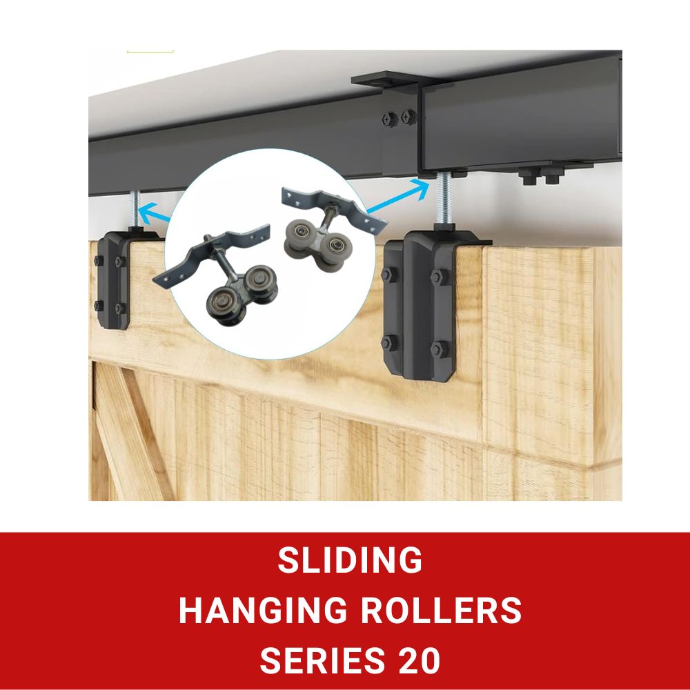 Steel Door Track + Series 20 Roller + 4301 Wall Bracket