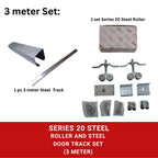 Steel Door Track + Series 20 Roller + 4301 Wall Bracket
