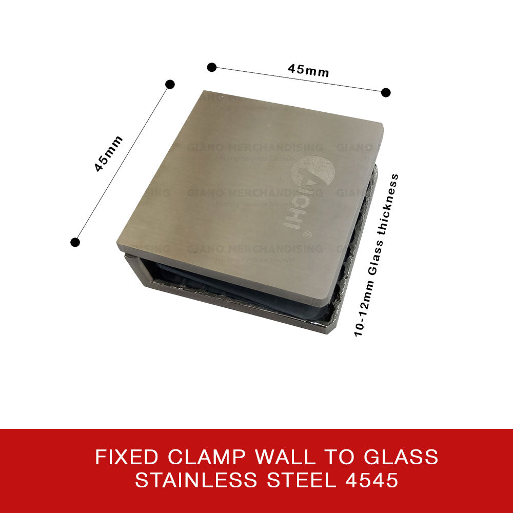 Fixed Clamp Wall to Glass 4545